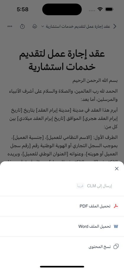 التصدير إلى Word و PDF